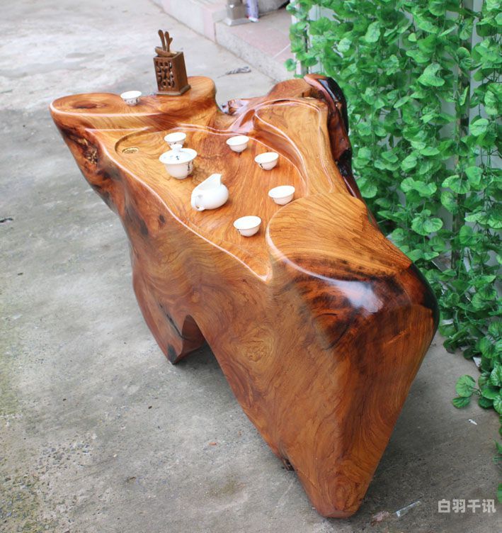 实木雕刻旧茶台回收（二手雕刻实木茶桌）